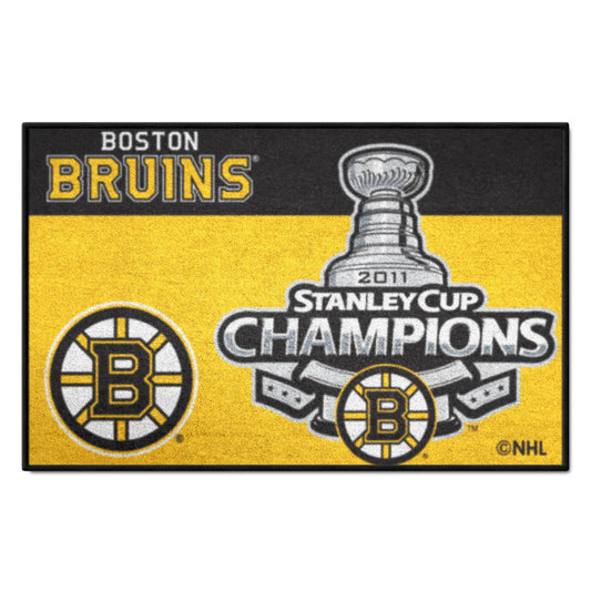Boston Bruins Starter Mat Accent Rug - 19in. x 30in., 2011 NHL Stanley Cup Champions - Boston Bruins
