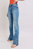 Judy Blue HW Tummy Control Vintage Wash Side Slit Slim Boot Jeans - Trendsi - Flyclothing LLC