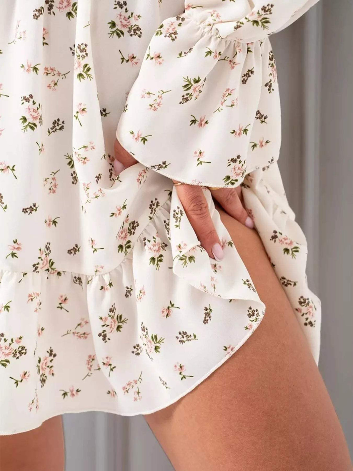 Off-Shoulder Floral Print Ruffle Dress - Trendsi - Flyclothing LLC
