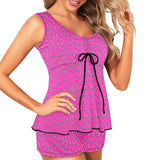 Baha Ranch Hot PInk Lightning Bolt Tankini Boy Shorts Swim Set - Baha Ranch Western Wear - Flyclothing LLC