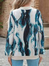Printed Baseball Collar Zip Up Jacket - Trendsi - Flyclothing LLC