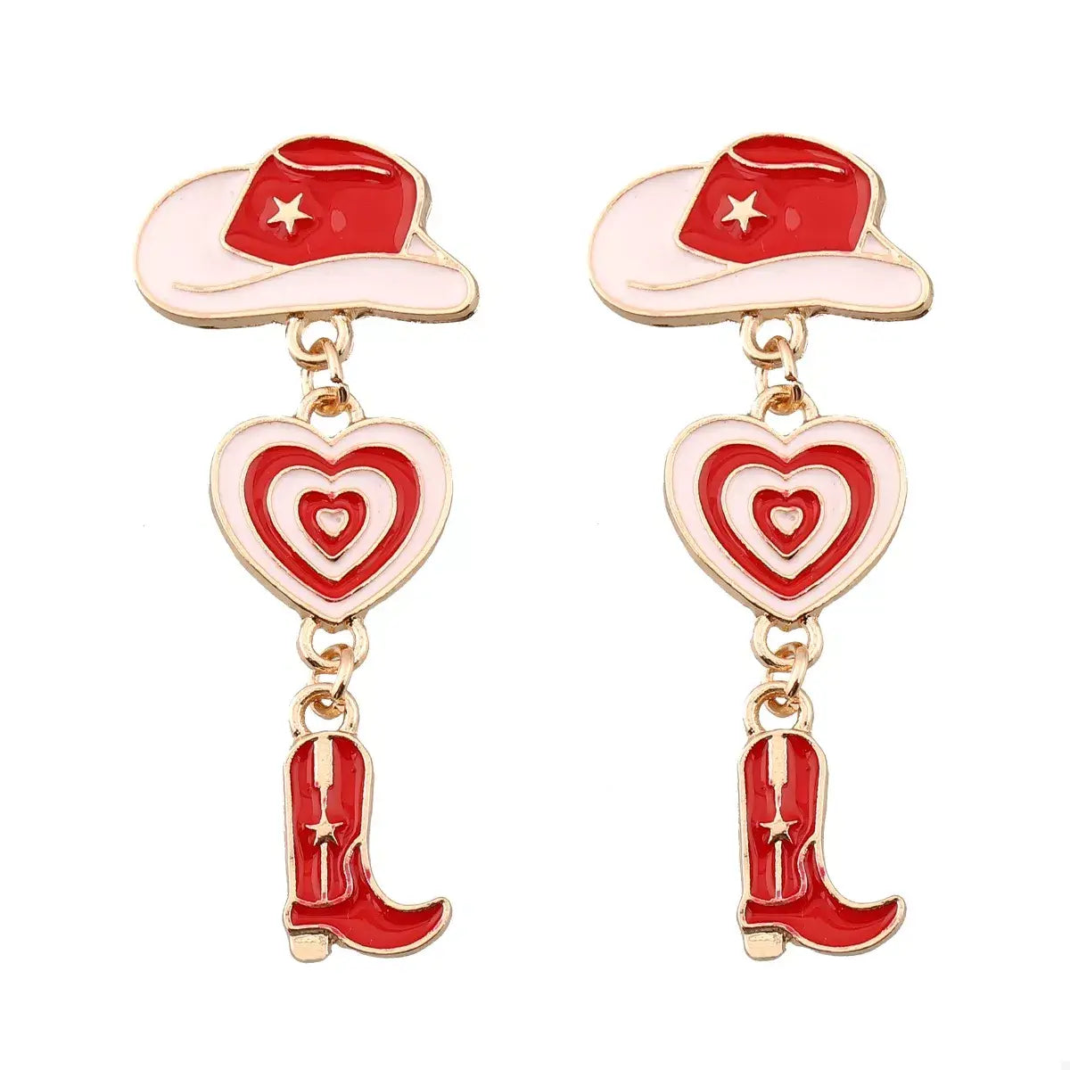 Cowgirl Boots Heart Dangle Earrings - Trendsi - Flyclothing LLC