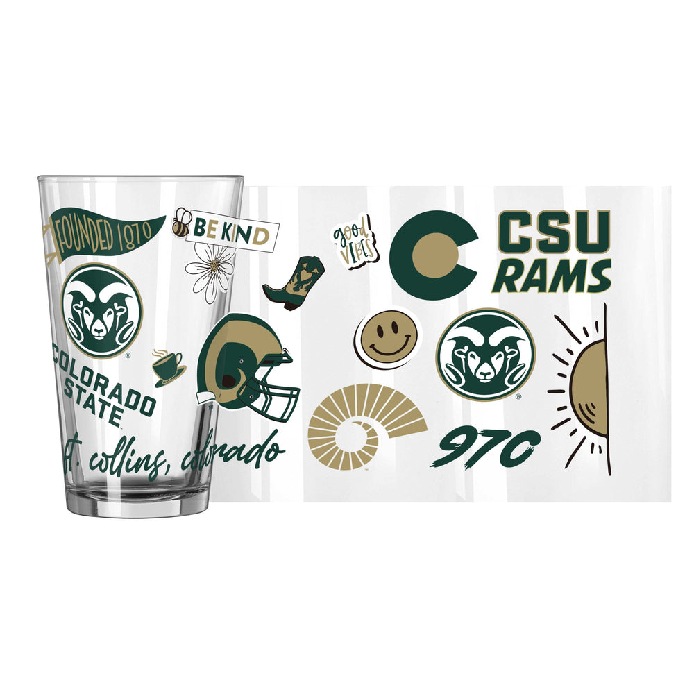 Colorado State 16oz Native Pint Glass - Logo Brands - Flyclothing LLC
