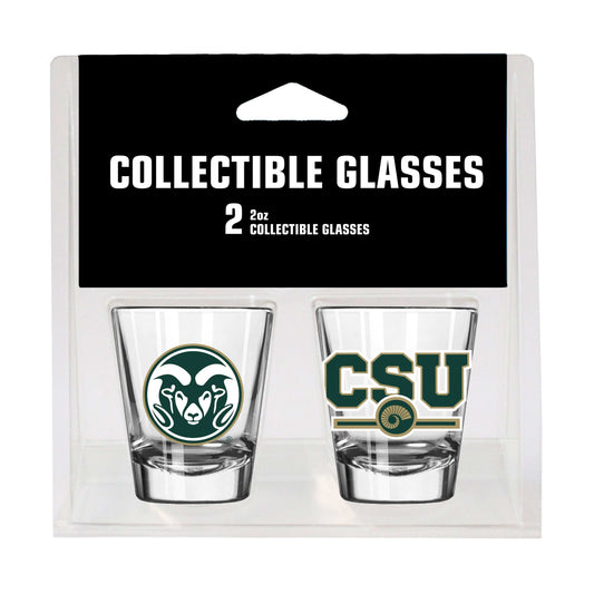 Colorado State Campus Colors 2oz Letterman Shot Glass 2 Pack - Logo Brands - Flyclothing LLC