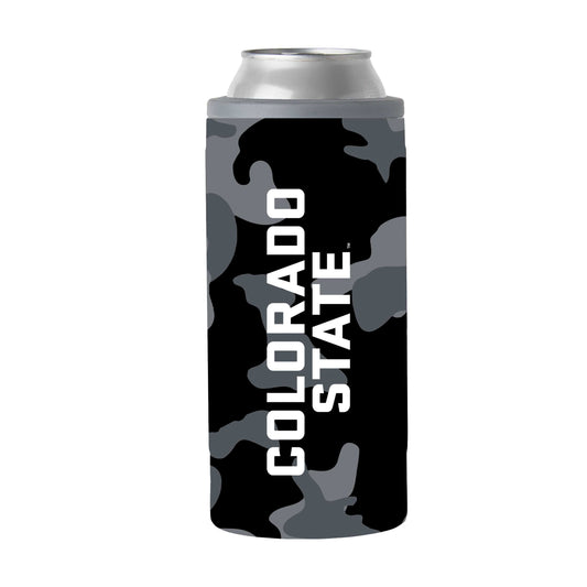 Colorado State Black Camo 12oz Slim Can Coolie - Logo Brands - Flyclothing LLC