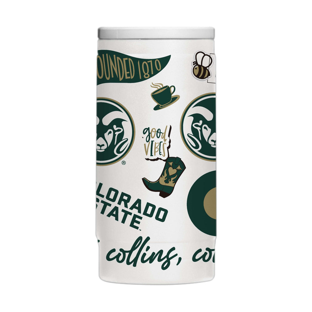 Colorado State 12oz Native Powdercoat SlimCan Coolie - Logo Brands - Flyclothing LLC