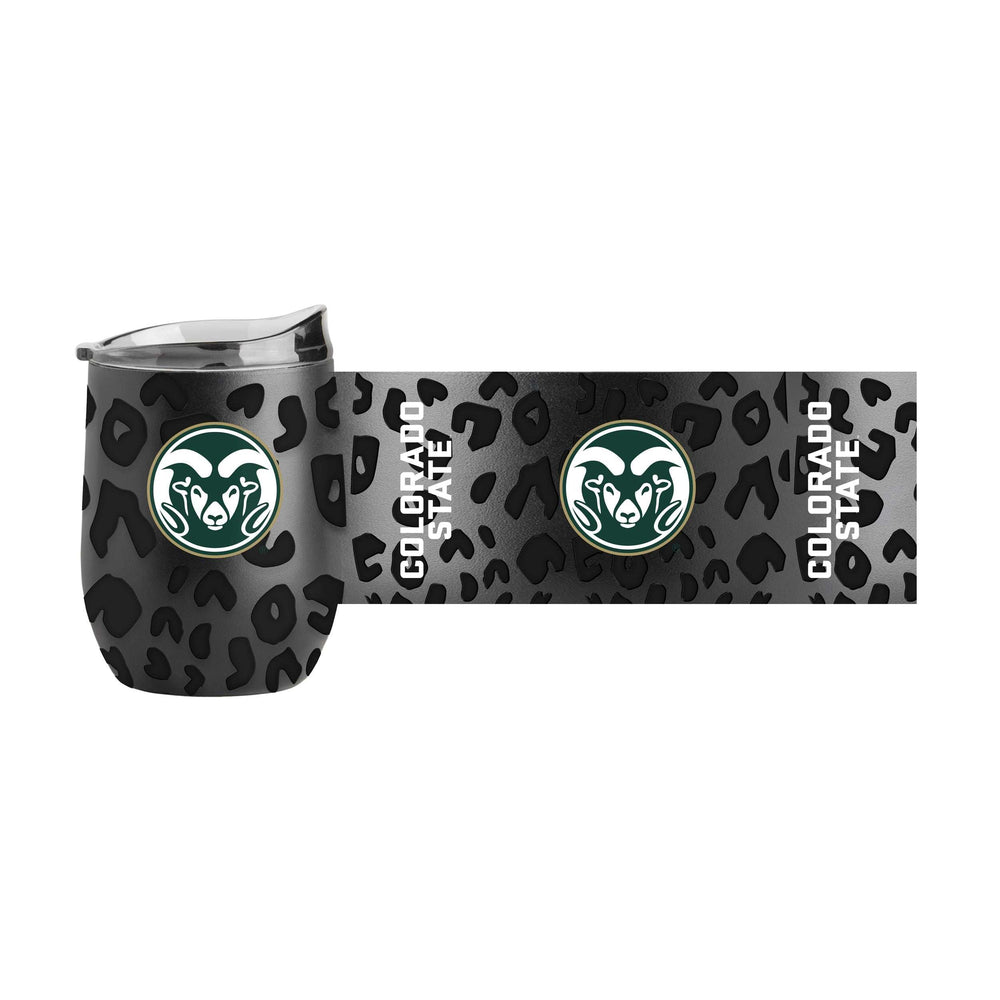 Colorado State Leopard 16oz Black Powdercoat Curved Beverage - Logo Brands - Flyclothing LLC