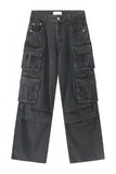 Men's Multi-Pocket Pleated Cargo Jeans - Trendsi - Flyclothing LLC