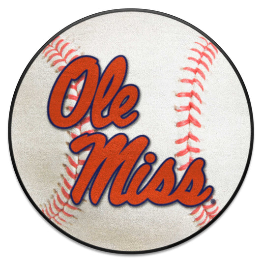 Ole Miss Rebels Baseball Rug - 27in. Diameter - Ole Miss