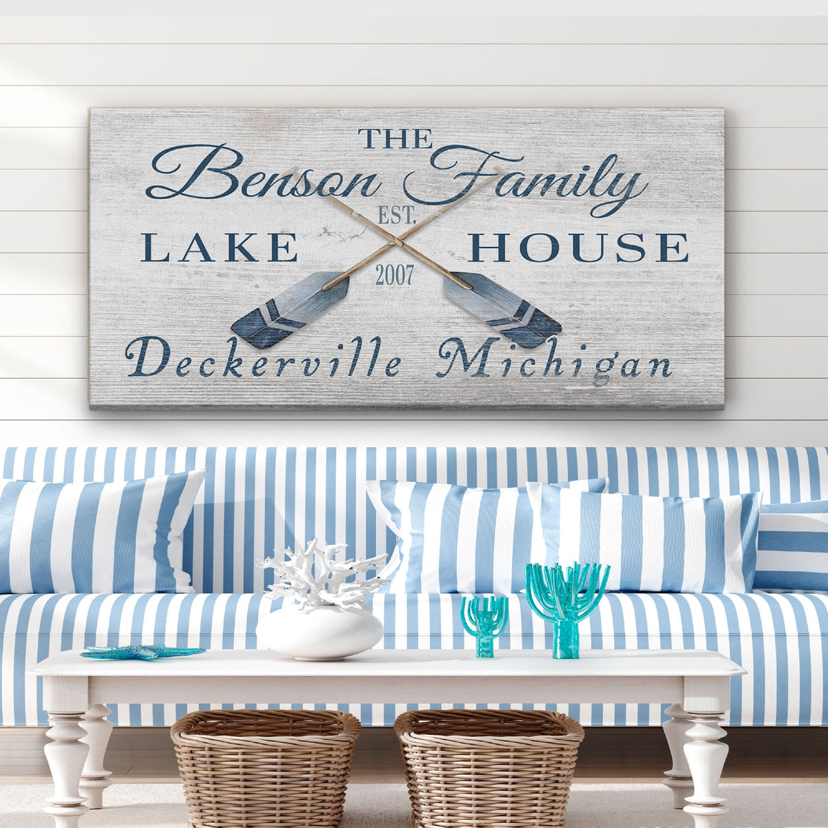 Longitude Latitude Personalized Coordinates Sign, With, Rustic Oars Paddles - Off The Square Designs - Flyclothing LLC