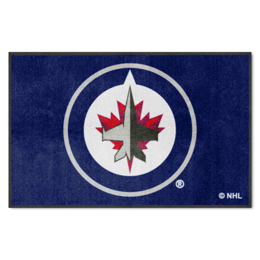 Winnipeg Jets 4X6 High-Traffic Mat with Durable Rubber Backing - Landscape Orientation