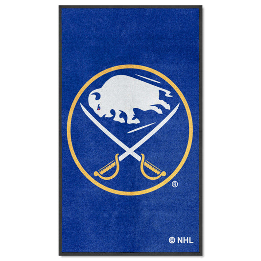 Buffalo Sabres 3X5 High-Traffic Mat with Durable Rubber Backing - Portrait Orientation - Buffalo Sabres