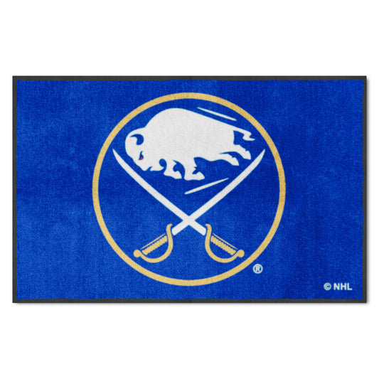Buffalo Sabres 4X6 High-Traffic Mat with Durable Rubber Backing - Landscape Orientation - Buffalo Sabres