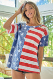 BiBi American Flag Theme Short Sleeve T-Shirt - Trendsi