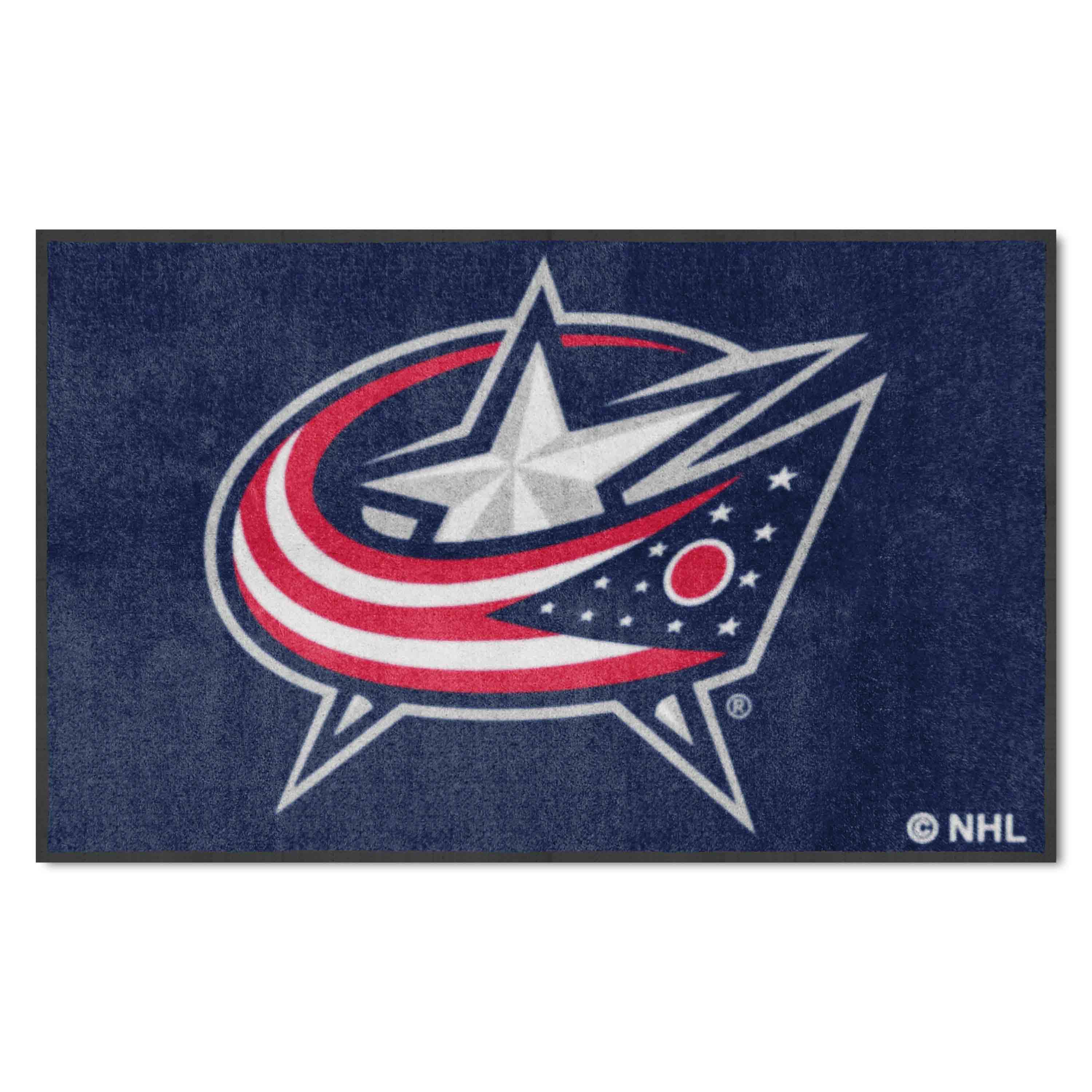 Columbus Blue Jackets 4X6 High-Traffic Mat with Durable Rubber Backing - Landscape Orientation - Columbus Blue Jackets