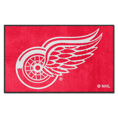 Detroit Red Wings 4X6 High-Traffic Mat with Durable Rubber Backing - Landscape Orientation - Detroit Red Wings