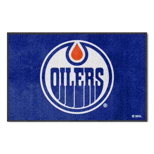 Edmonton Oilers 4X6 High-Traffic Mat with Durable Rubber Backing - Landscape Orientation - Edmonton Oilers