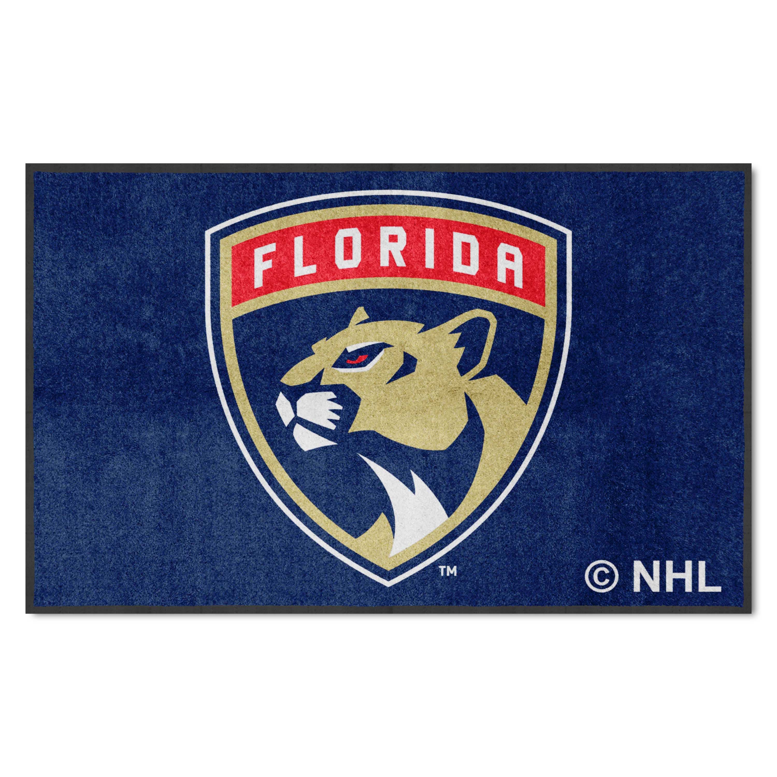 Florida Panthers 4X6 High-Traffic Mat with Durable Rubber Backing - Landscape Orientation - Florida Panthers