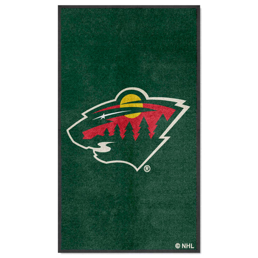 Minnesota Wild 3X5 High-Traffic Mat with Durable Rubber Backing - Portrait Orientation - Minnesota Wild
