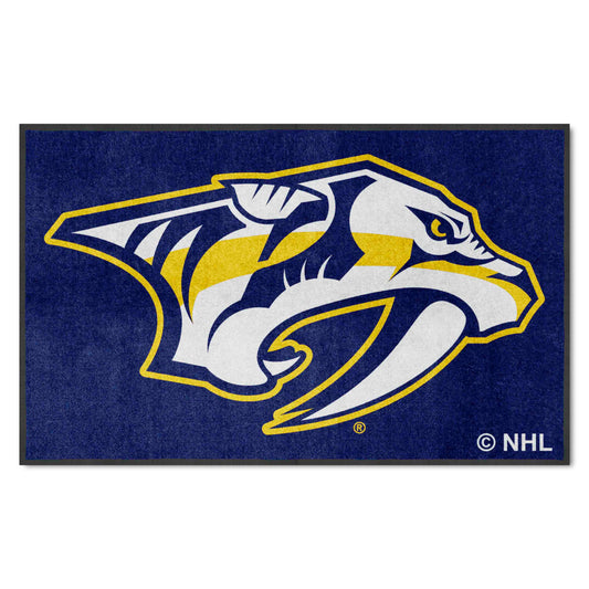 Nashville Predators 4X6 High-Traffic Mat with Durable Rubber Backing - Landscape Orientation - Nashville Predators