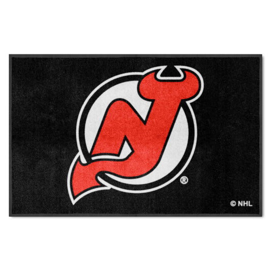 New Jersey Devils 4X6 High-Traffic Mat with Durable Rubber Backing - Landscape Orientation - New Jersey Devils