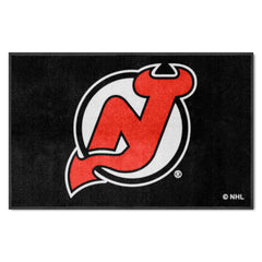 New Jersey Devils 4X6 High-Traffic Mat with Durable Rubber Backing - Landscape Orientation - New Jersey Devils