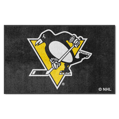 Pittsburgh Penguins 4X6 High-Traffic Mat with Durable Rubber Backing - Landscape Orientation - Pittsburgh Penguins