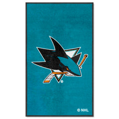 San Jose Sharks 3X5 High-Traffic Mat with Durable Rubber Backing - Portrait Orientation - San Jose Sharks