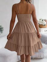Smocked Back Tiered Cami Dress - Trendsi - Flyclothing LLC