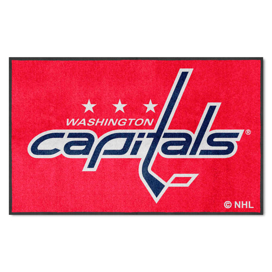 Washington Capitals 4X6 High-Traffic Mat with Durable Rubber Backing - Landscape Orientation