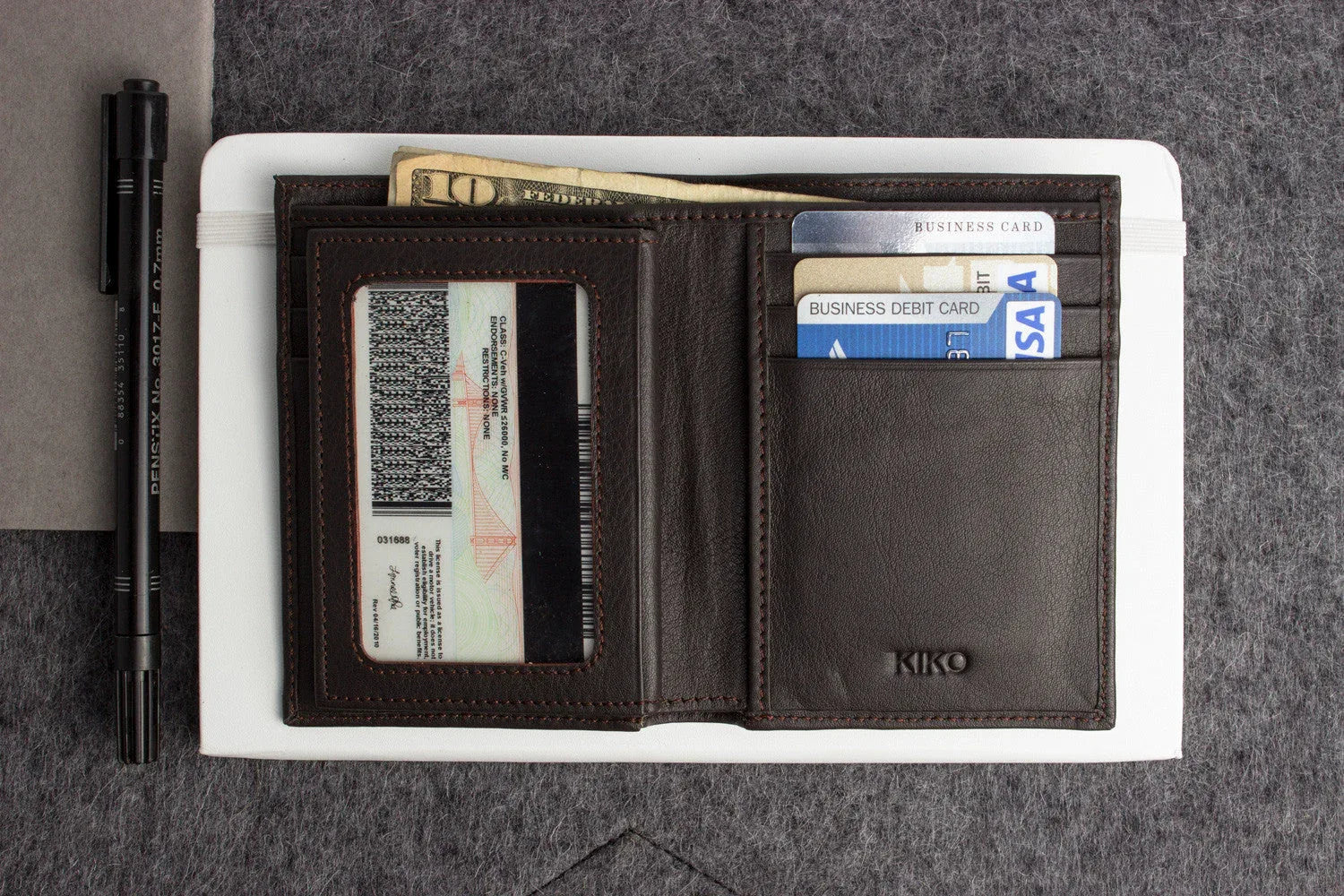 Slimfold Passcase Wallet - Kiko Leather - Flyclothing LLC