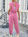 Backless Drawstring Waist Jumpsuit - Trendsi