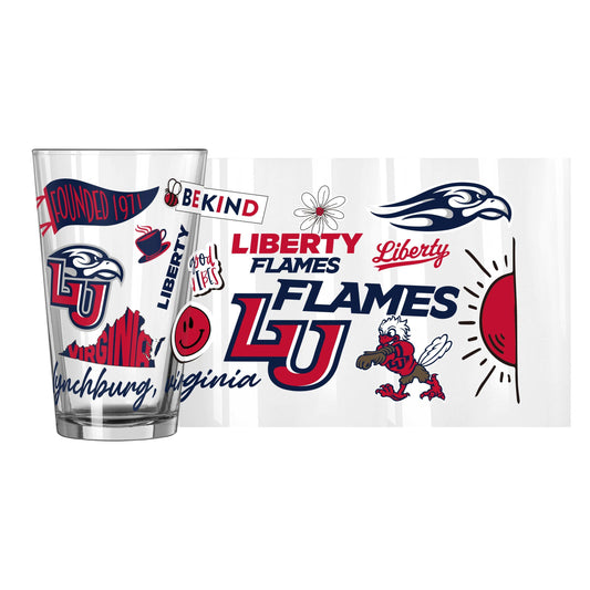 Liberty University 16oz Native Pint Glass - Logo Brands - Flyclothing LLC