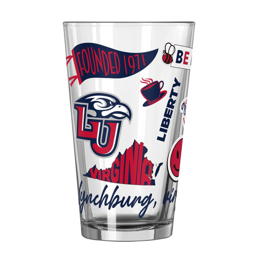 Liberty University 16oz Native Pint Glass - Logo Brands - Flyclothing LLC