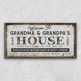 Grandma & Grandpas House Canvas Sign | Personalizable Grandparent Gift - Off The Square Designs - Flyclothing LLC