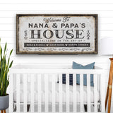 Grandma & Grandpas House Canvas Sign | Personalizable Grandparent Gift - Off The Square Designs - Flyclothing LLC