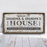 Grandma & Grandpas House Canvas Sign | Personalizable Grandparent Gift - Off The Square Designs - Flyclothing LLC