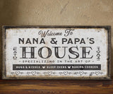 Grandma & Grandpas House Canvas Sign | Personalizable Grandparent Gift - Off The Square Designs - Flyclothing LLC