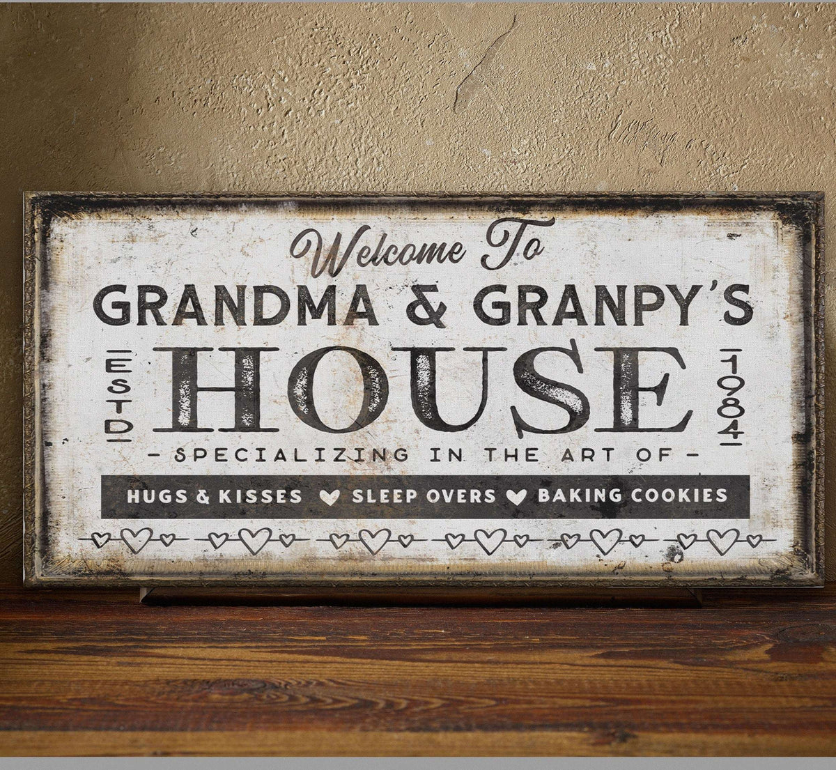 Grandma & Grandpas House Canvas Sign | Personalizable Grandparent Gift - Off The Square Designs - Flyclothing LLC