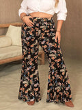 Plus Size Wide Leg Printed Pants - Trendsi - Flyclothing LLC