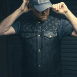 12 Gauge Men's Motorcycle Leather Vest - First Manufacturing Company - Flyclothing LLC