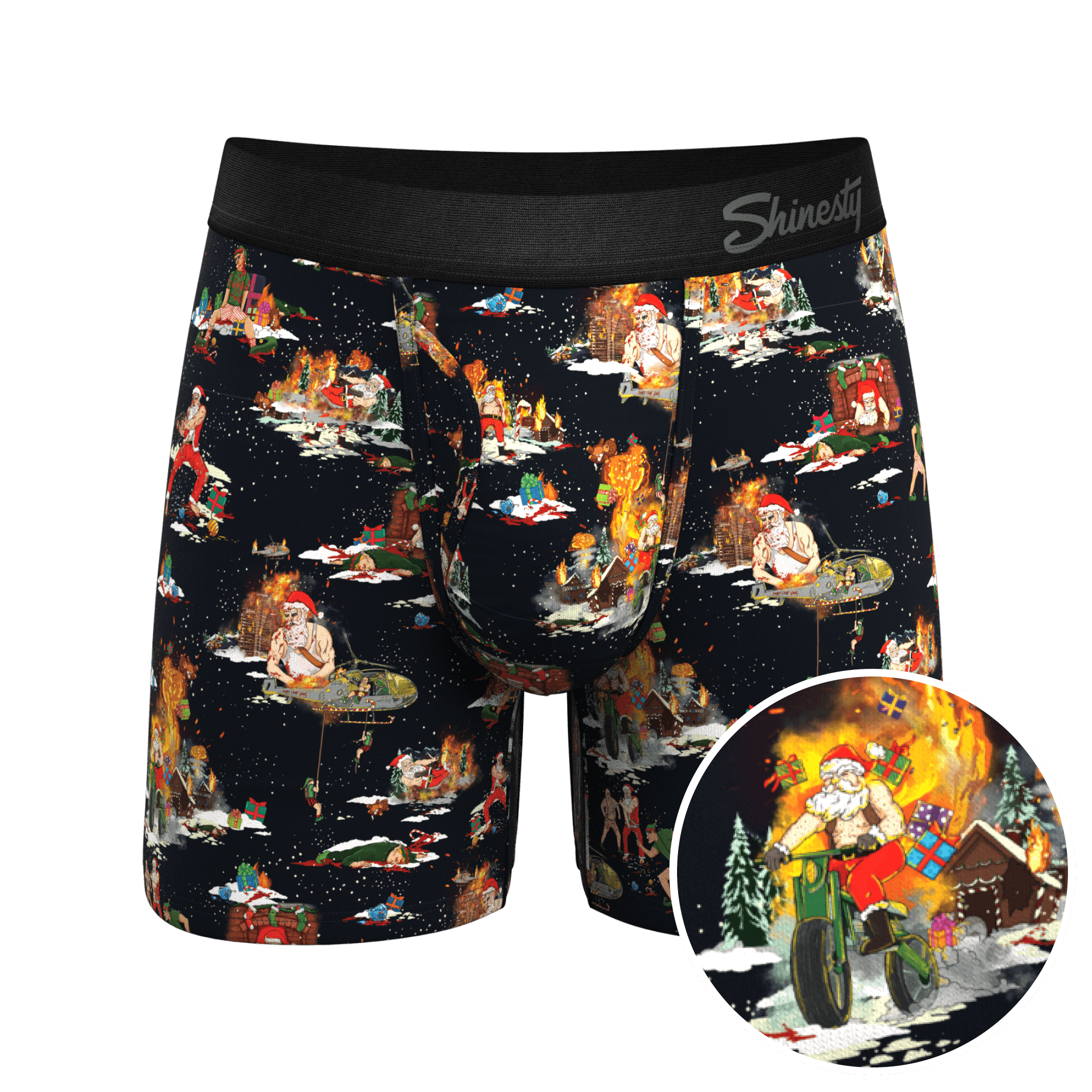 The 12 Slays of Christmas | Christmas Scene Ball Hammock® Pouch Underwear With Fly - Shinesty