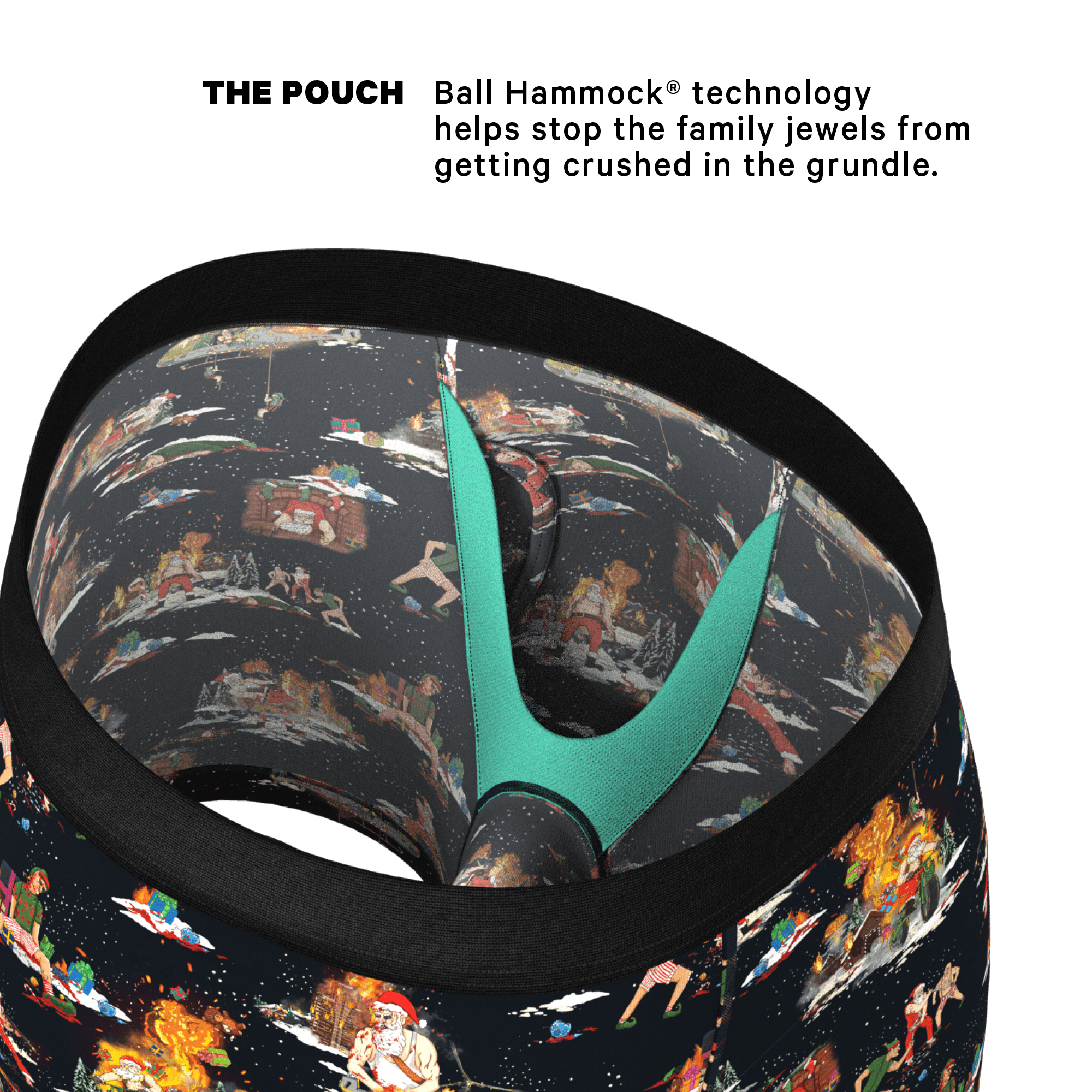 The 12 Slays of Christmas | Christmas Scene Ball Hammock® Pouch Underwear With Fly - Shinesty