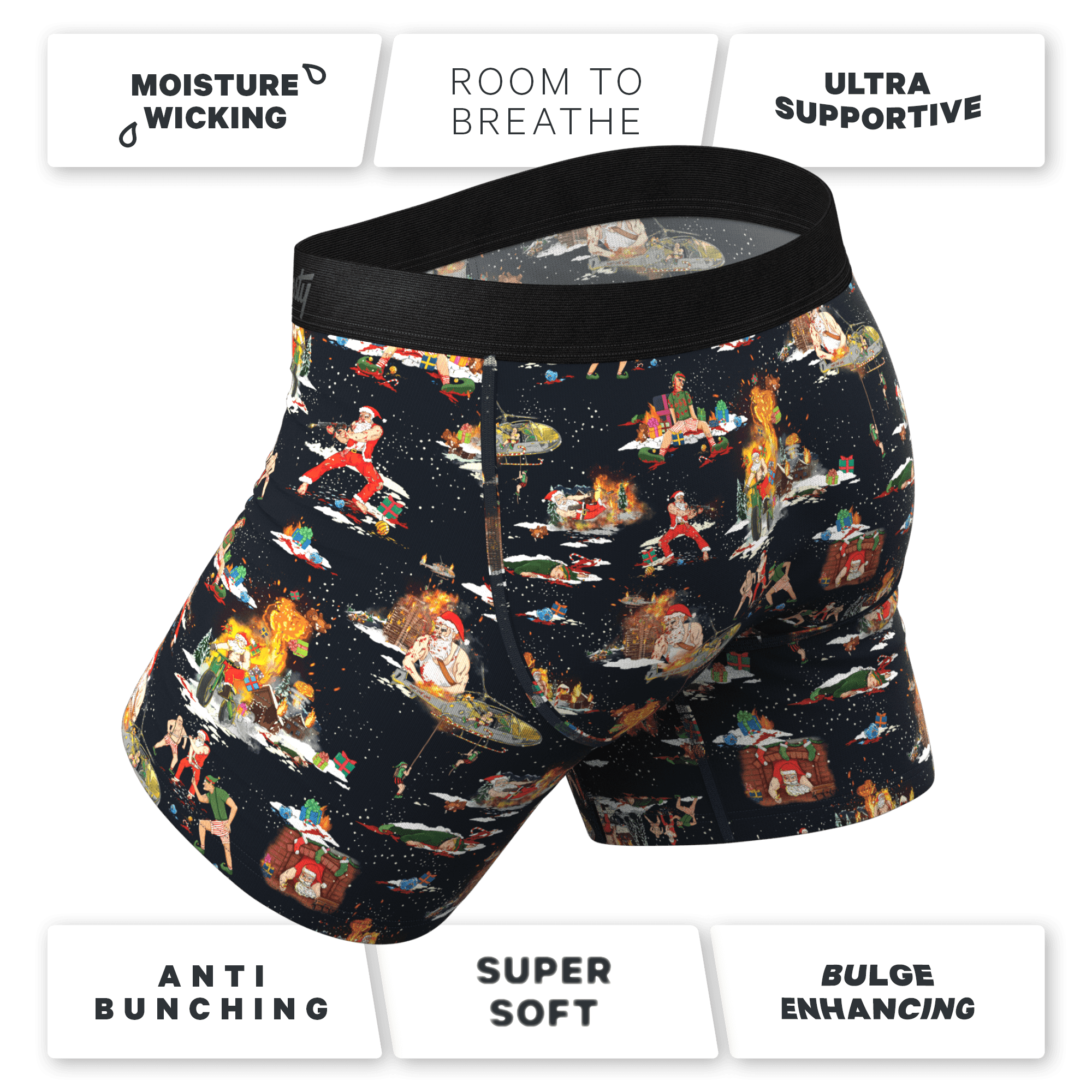 The 12 Slays of Christmas | Christmas Scene Ball Hammock® Pouch Underwear With Fly - Shinesty