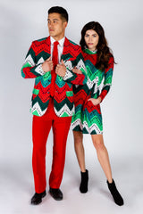 The Dapper Doily | Quilted Print Christmas Suit - Shinesty