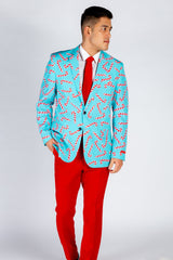 The Peppermint Pimp Canes | Candy Cane Print Christmas Suit - Shinesty