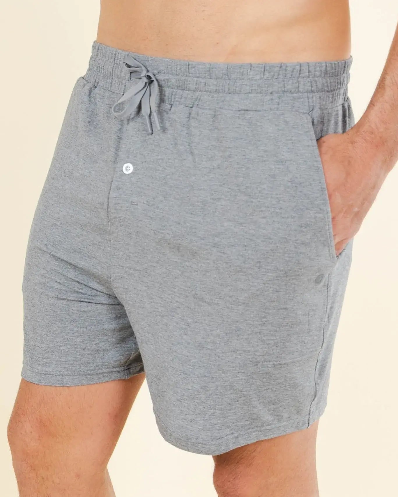 The Rock Solid | Mild Grey SleepDeep™ Men’s Pajama Shorts - Shinesty - Flyclothing LLC