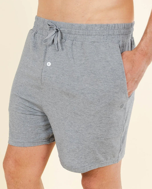 The Rock Solid | Mild Grey SleepDeep™ Men’s Pajama Shorts - Shinesty - Flyclothing LLC