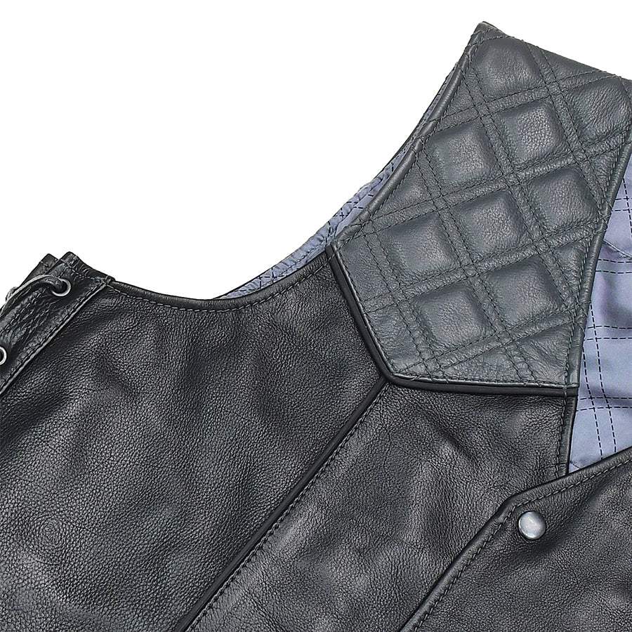Hammer down Men's Western Style Leather Biker Vest - First Manufacturing Company - Flyclothing LLC