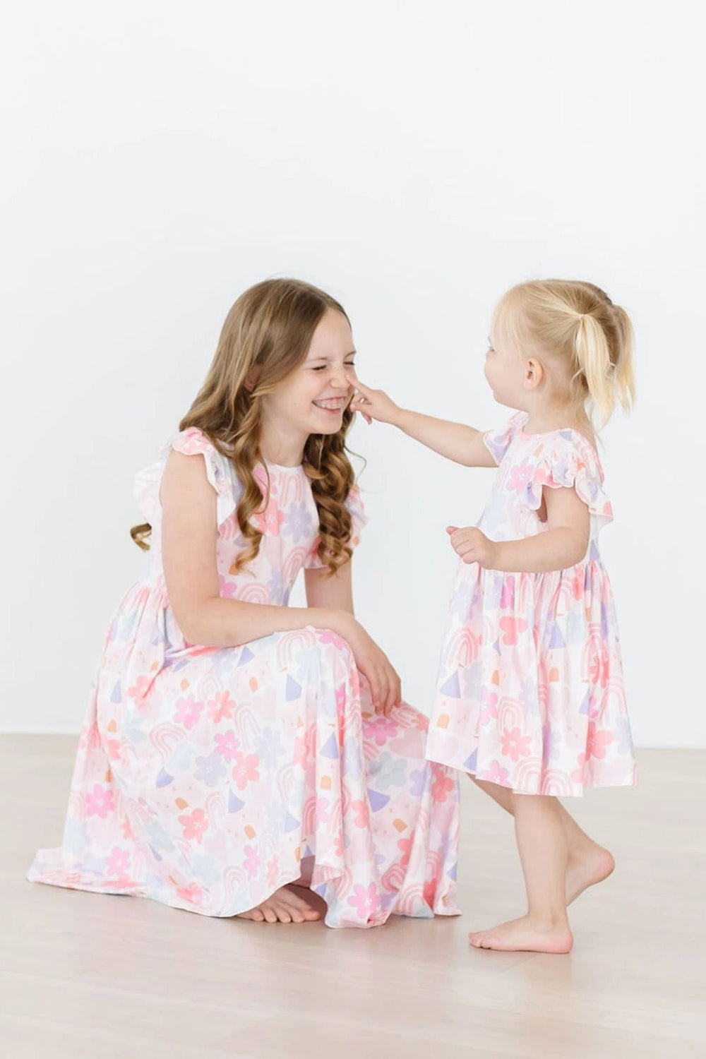 Castles & Rainbows Flutter Sleeve Twirl Dress - Mila & Rose ®